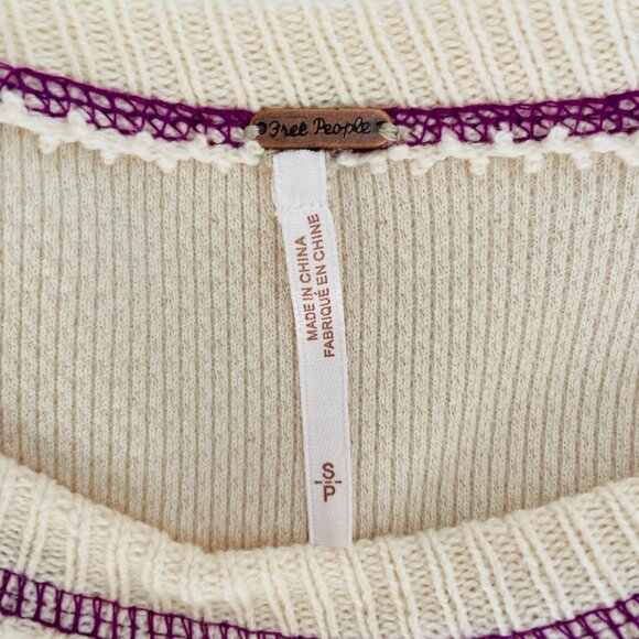 FREE PEOPLE SHE'S REVERSIBLE CUFF w/ CONTRASTING PATTERN Long Sleeve - Picture 8 of 8